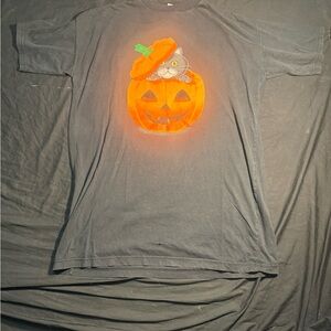 Vintage Halloween Pumpkin Cat Graphic Tee